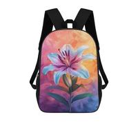 sinyumoney 3D Printed Colorful Lily Flower Art Print-1 School Backpack for Kids Children's 17inch Backpacks Boy Girl Book Bags Kids School Bag