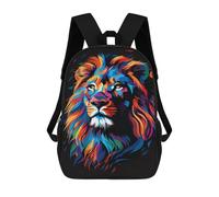 sinyumoney 3D Printed Colorful Lion Art Print-38 School Backpack for Kids Children's 17inch Backpacks Boy Girl Book Bags Kids School Bag
