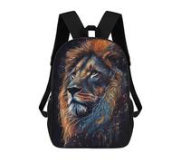 sinyumoney 3D Printed Colorful Lion Portrait Artwork School Book Bags Fashion Kids Large Capacity Backpack Children School Bag Travel Rucksacks 17inch