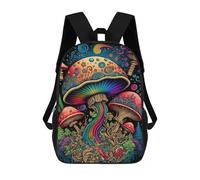 sinyumoney 3D Printed Colorful Mushroom Fantasy School Backpack With Big Pockets for Kids Children's Backpacks Boy Girl Book Bags Kids School Bag 17inch