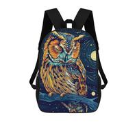 sinyumoney 3D Printed Colorful Owl in Night Sky School Bag Boys Girls Children's School Backpack Casual Fashion Backpack for in School Or Travel 17inch