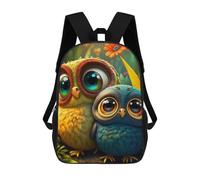 sinyumoney 3D Printed Colorful Owls in Nature School Backpack With Big Pockets for Kids Children's Backpacks Boy Girl Book Bags Kids School Bag 17inch