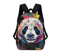 sinyumoney 3D Printed Colorful Panda Art Print-6 School Backpack With Big Pockets for Kids Children's Backpacks Boy Girl Book Bags Kids School Bag 17inch