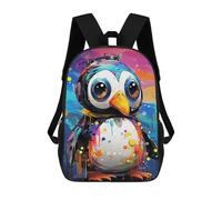 sinyumoney 3D Printed Colorful Penguin Art Print Children's 17inch School Backpack for Kids High Capacity Travel Rucksacks Fashion Book Bags Kids School Bag