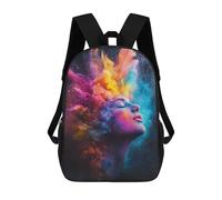 sinyumoney 3D Printed Colorful Powder Explosion School Bag Boys Girls Children's 17inch Backpack School Backpack Casual Fashion Backpack for in School Or Travel