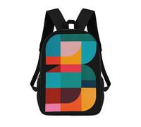 sinyumoney 3D Printed Colorful Shapes 1 School Bag Boys Girls Children's School Backpack Casual Fashion Backpack for in School Or Travel 17inch