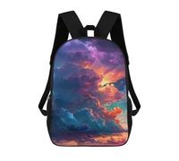 sinyumoney 3D Printed Colorful Sky Sunset Children School Backpack Fashion Rucksack Casual Travel 17inch Backpacks Large Capacity Daypack for Boys Girls
