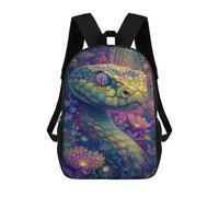 sinyumoney 3D Printed Colorful Snake in Amazon Rainforest School Bag Boys Girls Children's 17inch Backpack School Backpack Casual Fashion Backpack for in School Or Travel