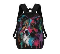 sinyumoney 3D Printed Colorful Splash Dog Art Print-6 Children's 17inch School Backpack for Kids High Capacity Travel Rucksacks Fashion Book Bags Kids School Bag