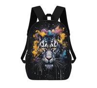 sinyumoney 3D Printed Colorful Tiger Portrait -23 School Backpack With Big Pockets for Kids Children's Backpacks Boy Girl Book Bags Kids School Bag 17inch