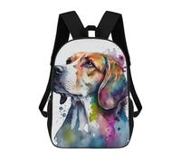 sinyumoney 3D Printed Colorful Watercolor Dog Portrait-1 School Backpack With Big Pockets for Kids, Children's Backpacks Book Bags Kids School Bag 17inch