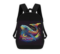 sinyumoney 3D Printed Colorful Whale Children Backpacks Kids Cute School Backpack Outdoor Casual Daypack for Boys Middle School Students 17inch