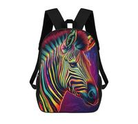 sinyumoney 3D Printed Colorful Zebra Portrait -1 School Backpack With Big Pockets for Kids, Children's Backpacks Book Bags Kids School Bag 17inch