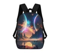 sinyumoney 3D Printed Connection Of Planets Children's 17inch School Backpack for Kids High Capacity Travel Rucksacks Fashion Book Bags Kids School Bag