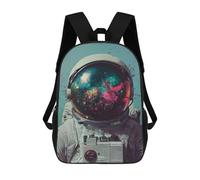 sinyumoney 3D Printed Cosmic Astronaut Helmet-14 School Bag Boys Girls Children's 17inch Backpack School Backpack Casual Fashion Backpack for in School Or Travel