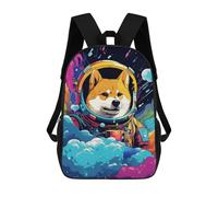 sinyumoney 3D Printed Cosmic Canine Explorer-10 School Backpack Book 17inch Bags Fashion Backpacks Large Capacity Backpack Children Travel Rucksacks