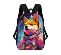 sinyumoney 3D Printed Cosmic Canine Explorer-6 School Backpack for Kids Children's 17inch Backpacks Boy Girl Book Bags Kids School Bag
