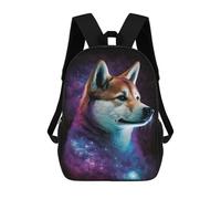 sinyumoney 3D Printed Cosmic Canine Profile-1 Children's 17inch School Backpack for Kids High Capacity Travel Rucksacks Fashion Book Bags Kids School Bag