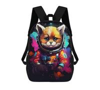sinyumoney 3D Printed Cosmic Cat Explorer-2 School Backpack Book 17inch Bags Fashion Backpacks Large Capacity Backpack Children Travel Rucksacks