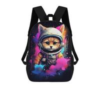 sinyumoney 3D Printed Cosmic Cat Explorer-3 School Backpack Book 17inch Bags Fashion Backpacks Large Capacity Backpack Children Travel Rucksacks