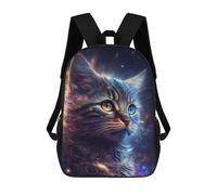 sinyumoney 3D Printed Cosmic Feline Dreamscape-2 School Backpack With Big Pockets for Kids, Children's Backpacks Book Bags Kids School Bag 17inch