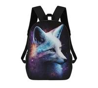 sinyumoney 3D Printed Cosmic Fox Art Print Children's 17inch School Backpack for Kids High Capacity Travel Rucksacks Fashion Book Bags Kids School Bag