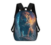 sinyumoney 3D Printed Cosmic Lion Majesty Children's School Backpack for Kids High Capacity Travel Rucksacks Fashion Book Bags Kids School Bag Back Pack 17inch