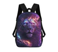 sinyumoney 3D Printed Cosmic Lion Portrait School Bag Boys Girls Children's School Backpack Casual Fashion Backpack for in School Or Travel 17inch