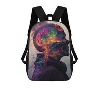 sinyumoney 3D Printed Cosmic Mind Explosion School Bag Boys Girls Children's 17inch Backpack School Backpack Casual Fashion Backpack for in School Or Travel