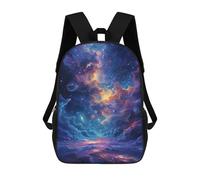 sinyumoney 3D Printed Cosmic Nebula Galaxy School Bag Boys Girls Children's 17inch Backpack School Backpack Casual Fashion Backpack for in School Or Travel