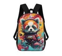 sinyumoney 3D Printed Cosmic Panda Explorer School Bag Boys Girls Children's 17inch Backpack School Backpack Casual Fashion Backpack for in School Or Travel