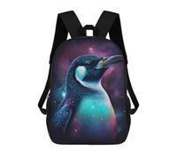 sinyumoney 3D Printed Cosmic Penguin Art Print-4 Children's 17inch School Backpack for Kids High Capacity Travel Rucksacks Fashion Book Bags Kids School Bag