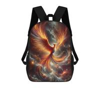 sinyumoney 3D Printed Cosmic Phoenix School Bag Boys Girls Children's 17inch Backpack School Backpack Casual Fashion Backpack for in School Or Travel