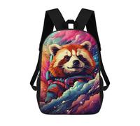 sinyumoney 3D Printed Cosmic Red Panda Adventure School Backpack for Kids Children's 17inch Backpacks Boy Girl Book Bags Kids School Bag