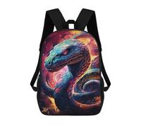 sinyumoney 3D Printed Cosmic Serpent Portrait School Backpack With Big Pockets for Kids Children's Backpacks Boy Girl Book Bags Kids School Bag 17inch
