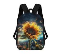 sinyumoney 3D Printed Cosmic Sunflower Bloom-4 School Backpack With Big Pockets for Kids, Children's Backpacks Book Bags Kids School Bag 17inch