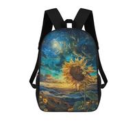 sinyumoney 3D Printed Cosmic Sunflower Landscape-1 School Backpack Book 17inch Bags Fashion Backpacks Large Capacity Backpack Children Travel Rucksacks