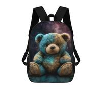 sinyumoney 3D Printed Cosmic Teddy Bear Plush Toy School Bag Boys Girls Children's 17inch Backpack School Backpack Casual Fashion Backpack for in School Or Travel