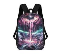 sinyumoney 3D Printed Cosmic Waterfall School Book Bags Fashion Kids Large Capacity Backpack Children School Bag Travel Rucksacks 17inch