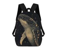 sinyumoney 3D Printed Cosmic Whale Children Backpacks Kids Cute School Backpack Outdoor Casual Daypack for Boys Middle School Students 17inch