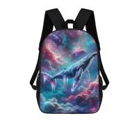 sinyumoney 3D Printed Cosmic Whale in Nebula Clouds Children Backpacks Kids Cute School Backpack Outdoor Casual Daypack for Boys Middle School Students 17inch