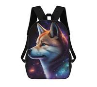 sinyumoney 3D Printed Cosmic Wolf Portrait Art Print School Backpack Book 17inch Bags Fashion Backpacks Large Capacity Backpack Children Travel Rucksacks