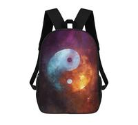 sinyumoney 3D Printed Cosmic Yin Yang Symbol-6 Children's 17inch School Backpack for Kids High Capacity Travel Rucksacks Fashion Book Bags Kids School Bag