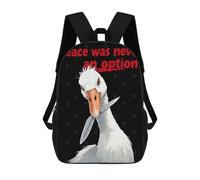 sinyumoney 3D Printed Crazy Goose No Peace Children Backpacks Kids Cute School Backpack Outdoor Casual Daypack for Boys Middle School Students 17inch