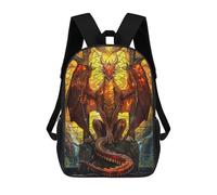 sinyumoney 3D Printed Crimson Blaze Dragon Children's School Backpack for Kids High Capacity Travel Rucksacks Fashion Book Bags Kids School Bag Back Pack 17inch