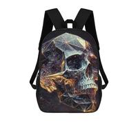sinyumoney 3D Printed Crystal Skull in Space Children's School Backpack for Kids High Capacity Travel Rucksacks Fashion Book Bags Kids School Bag Back Pack 17inch