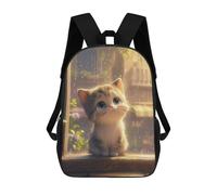 sinyumoney 3D Printed Cute Anime Kitten in Rain School Backpack Book 17inch Bags Fashion Backpacks Large Capacity Backpack Children Travel Rucksacks