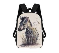 sinyumoney 3D Printed Cute Baby Zebra Painting Children's 17inch School Backpack for Kids High Capacity Travel Rucksacks Fashion Book Bags Kids School Bag