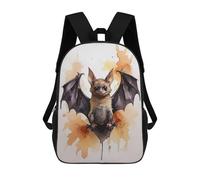 sinyumoney 3D Printed Cute Bat Watercolor Art Children's 17inch School Backpack for Kids High Capacity Travel Rucksacks Fashion Book Bags Kids School Bag