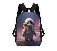 sinyumoney 3D Printed Cute Explorer Penguin Snow School Backpack for Kids Children's 17inch Backpacks Boy Girl Book Bags Kids School Bag